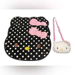 Hello Kitty Polka Dot Bathmat Rug and Plush Purse Bag Set